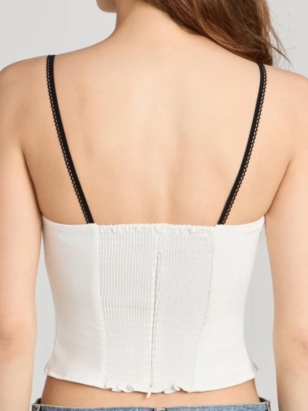 Reformation Melanie Top. Color White with Black trim.  Size 6 - Picture 2 of 5